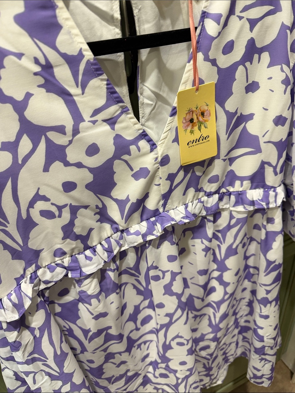 entro Lavender and White Floral Babydoll Dress - Picture 4 of 8